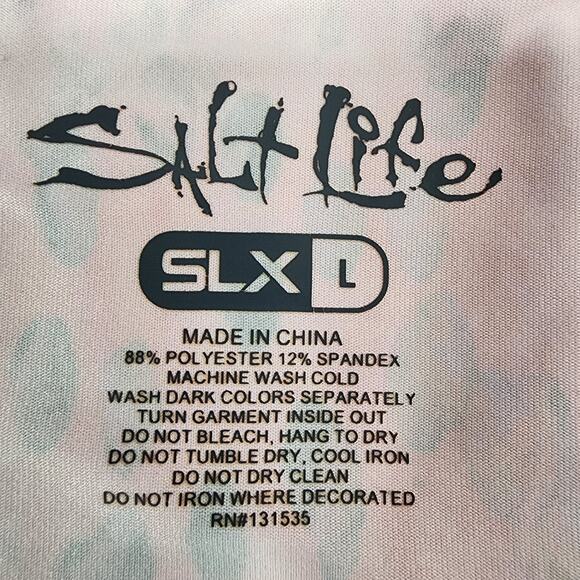 Salt Life Womens Uvapor Shirt Large Multi Palm Tree Print SLX Performance Beach - Picture 9 of 10